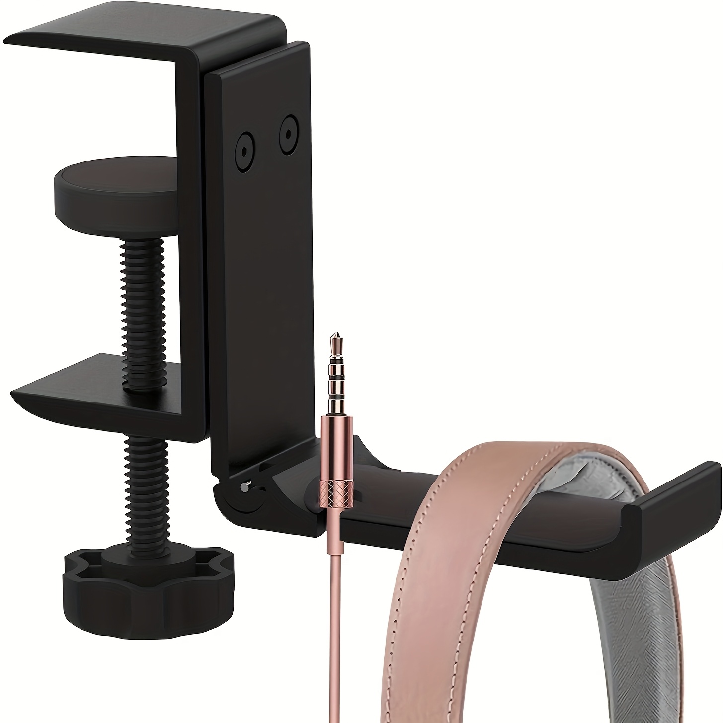 Headphone Stand Desk - All‑Aluminum Foldable Under‑desk Headphone Holder, Snap‑lock